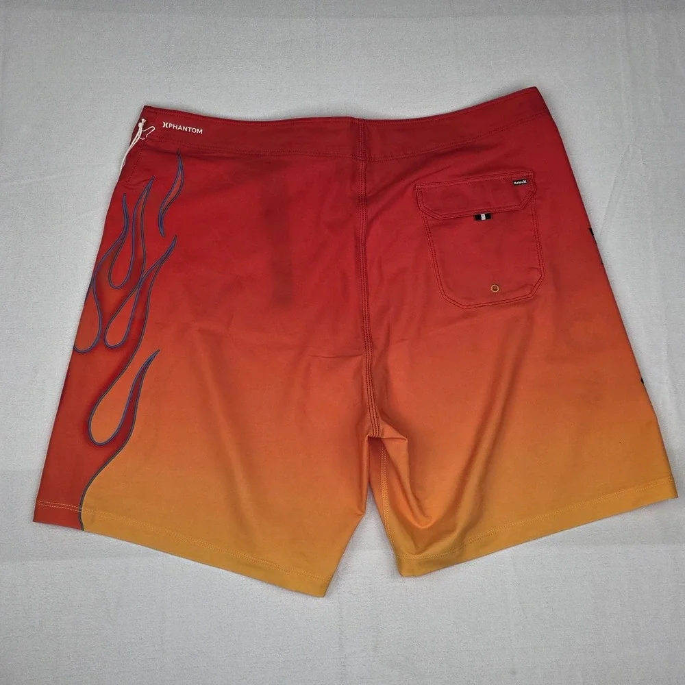 New‎ Hurley Phantom NASCAR Racing Board Shorts Mens 36 Red Orange Eco Flame 18